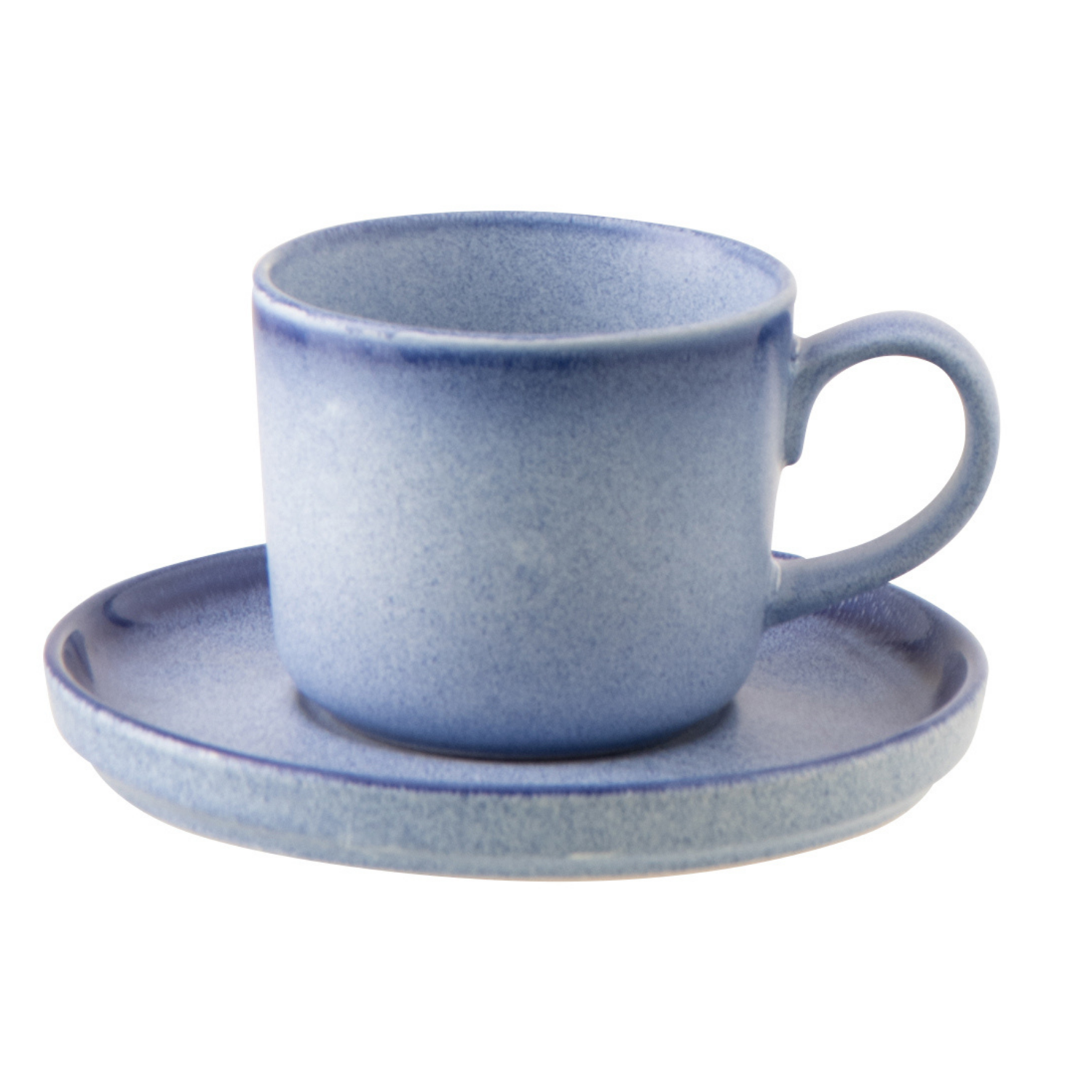 J-Line kopje   schoteltje Luna - keramiek - blauw
