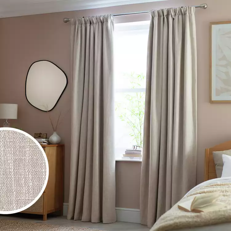 Habitat Blackout Pencil Pleat Curtains - Oatmeal - 117x137cm