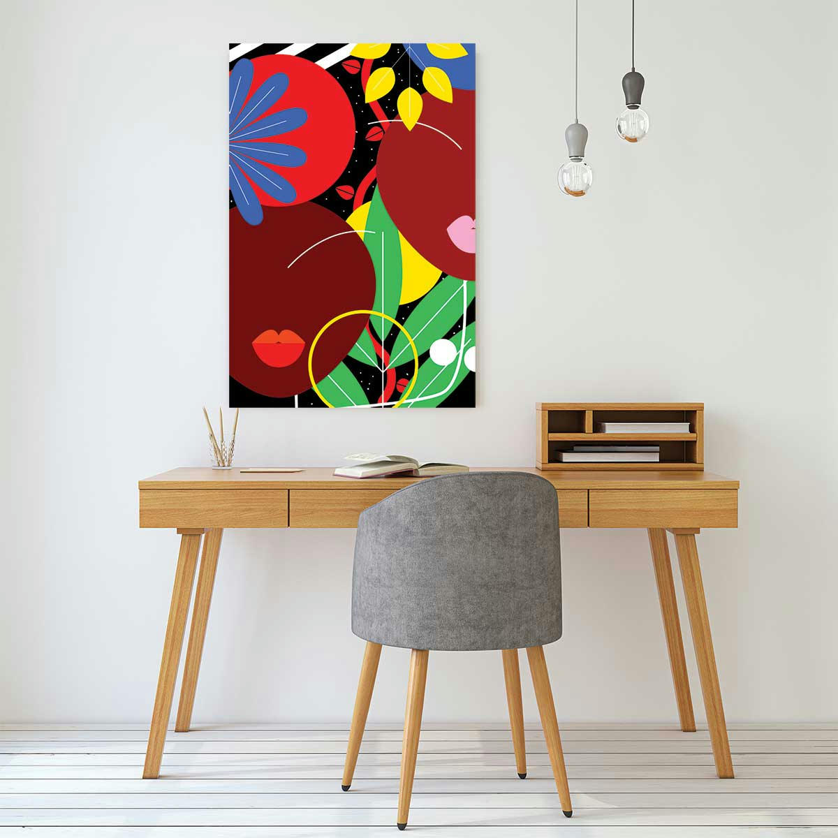 - Tableau collage french kiss imprimé sur toile 60x90cm