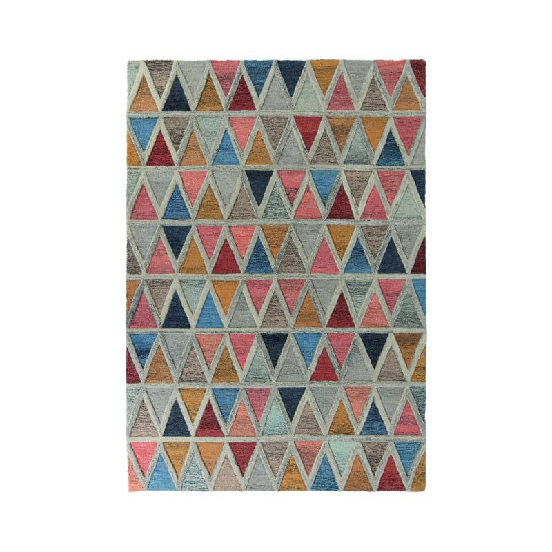 MORETZ - MORETZ - Tapis pure laine géométrique multicolore 60x230 cm