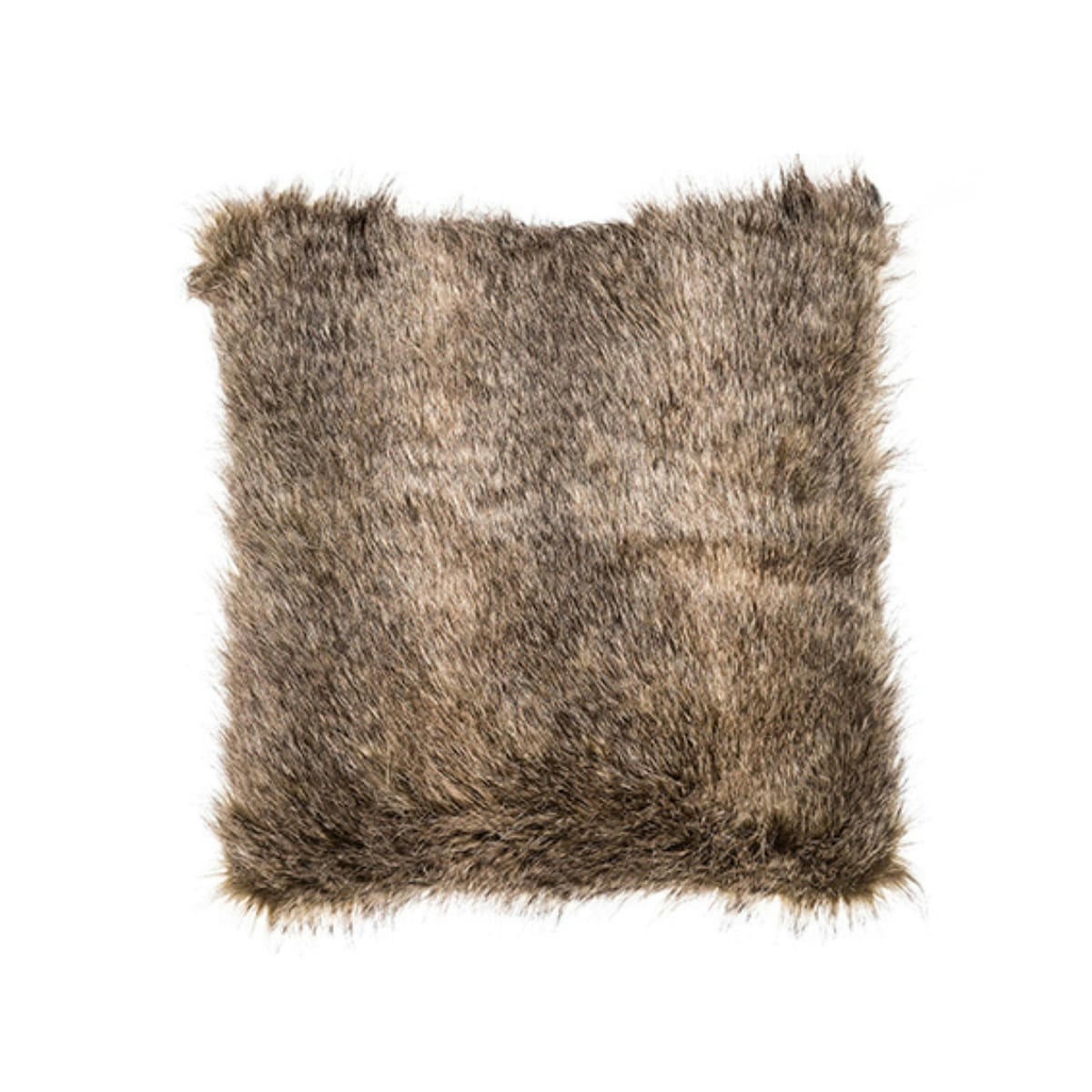 - Housse de coussin fausse fourrure marron 50x50
