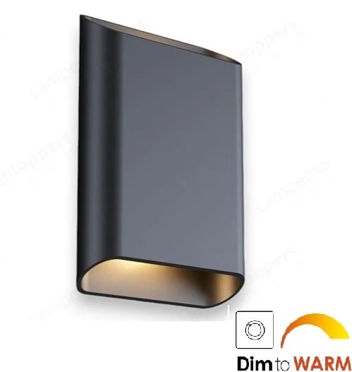 Artdelight Wandlamp Diaz-L Zwart Dim to Warm 2 x 6Watt IP65