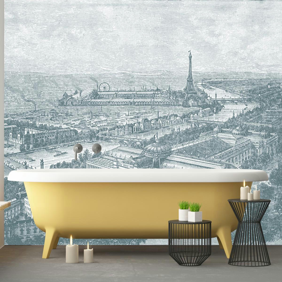 - Papier peint panoramique gravure Paris 1900 390x270cm