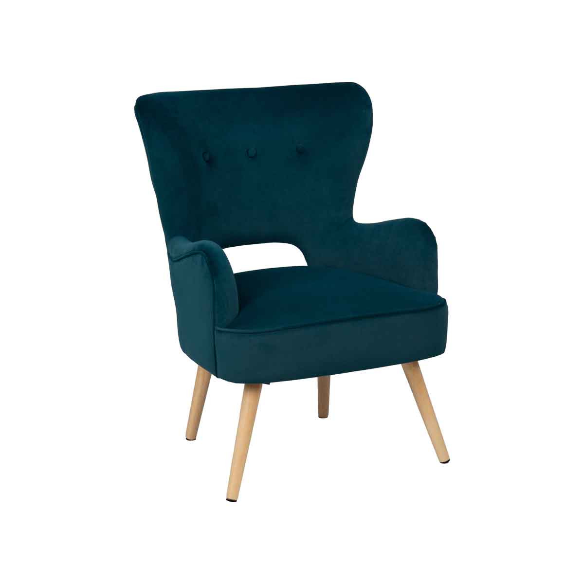 Cadeirão THOR azul em veludo