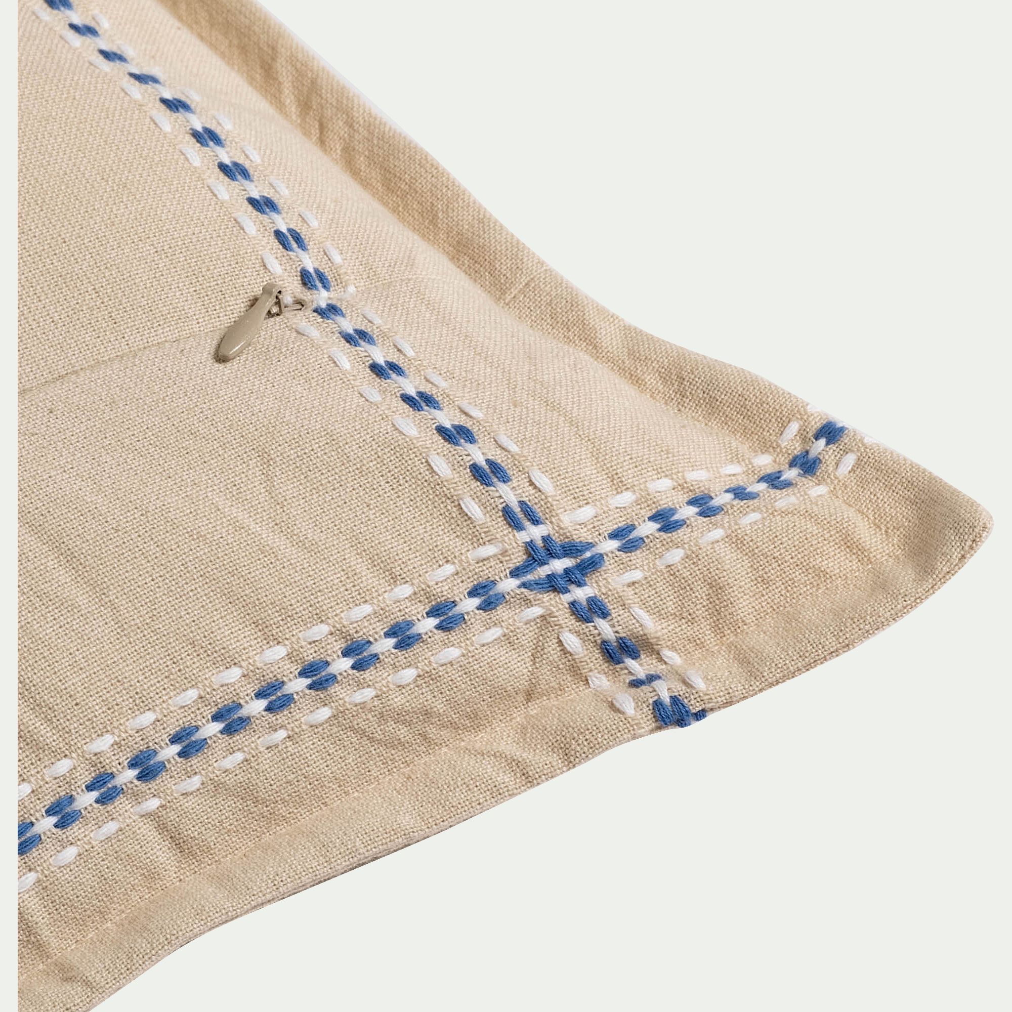 ARLY - Coussin en coton 40x60cm - bleu