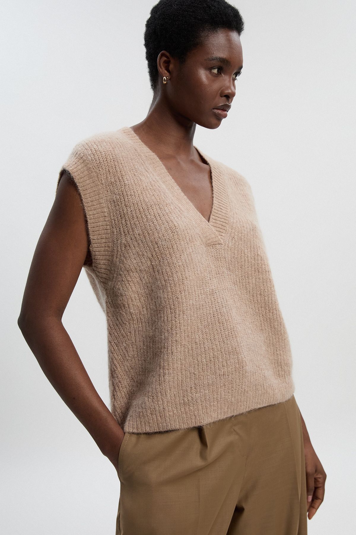 KarenMillen Light Weight Alpaca Blend Knitted Tank