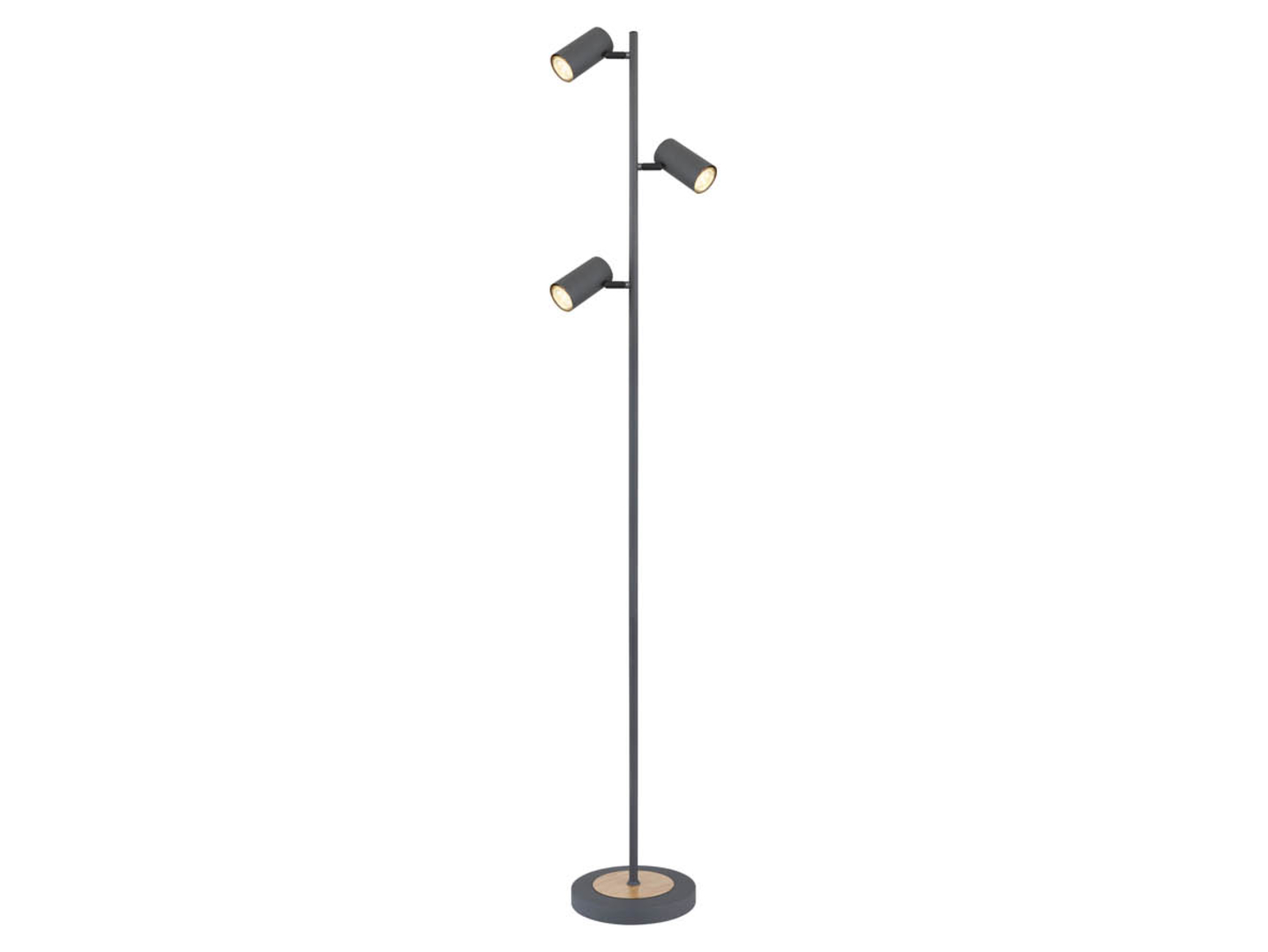 Lampa podłogowa Robby LED 3-punktowa metalowa grafitowa