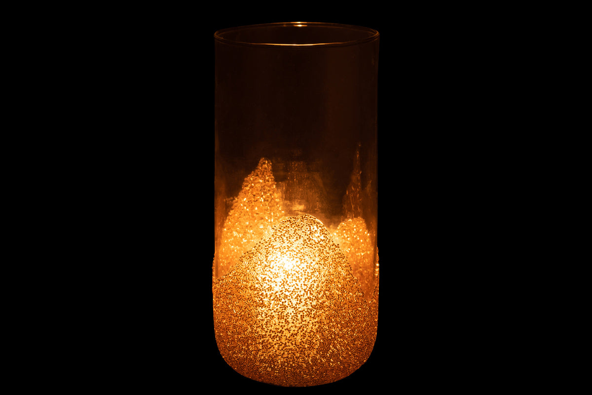 J-Line kaarshouder Strass - glas - transparant/goud - large