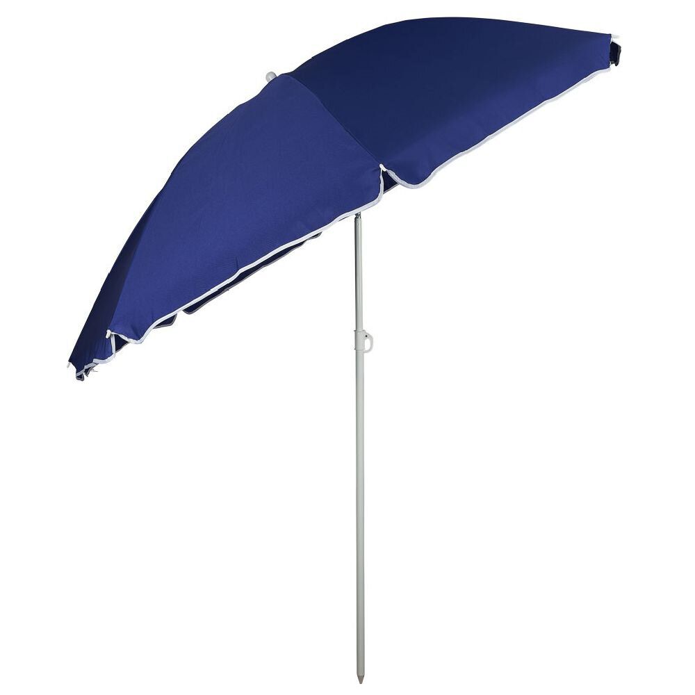 Parasol inclinable bleu Ø160xH195cm