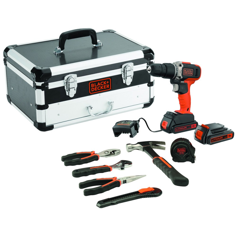 Coffret perceuse visseuse à percussion sur batterie BLACK DECKER