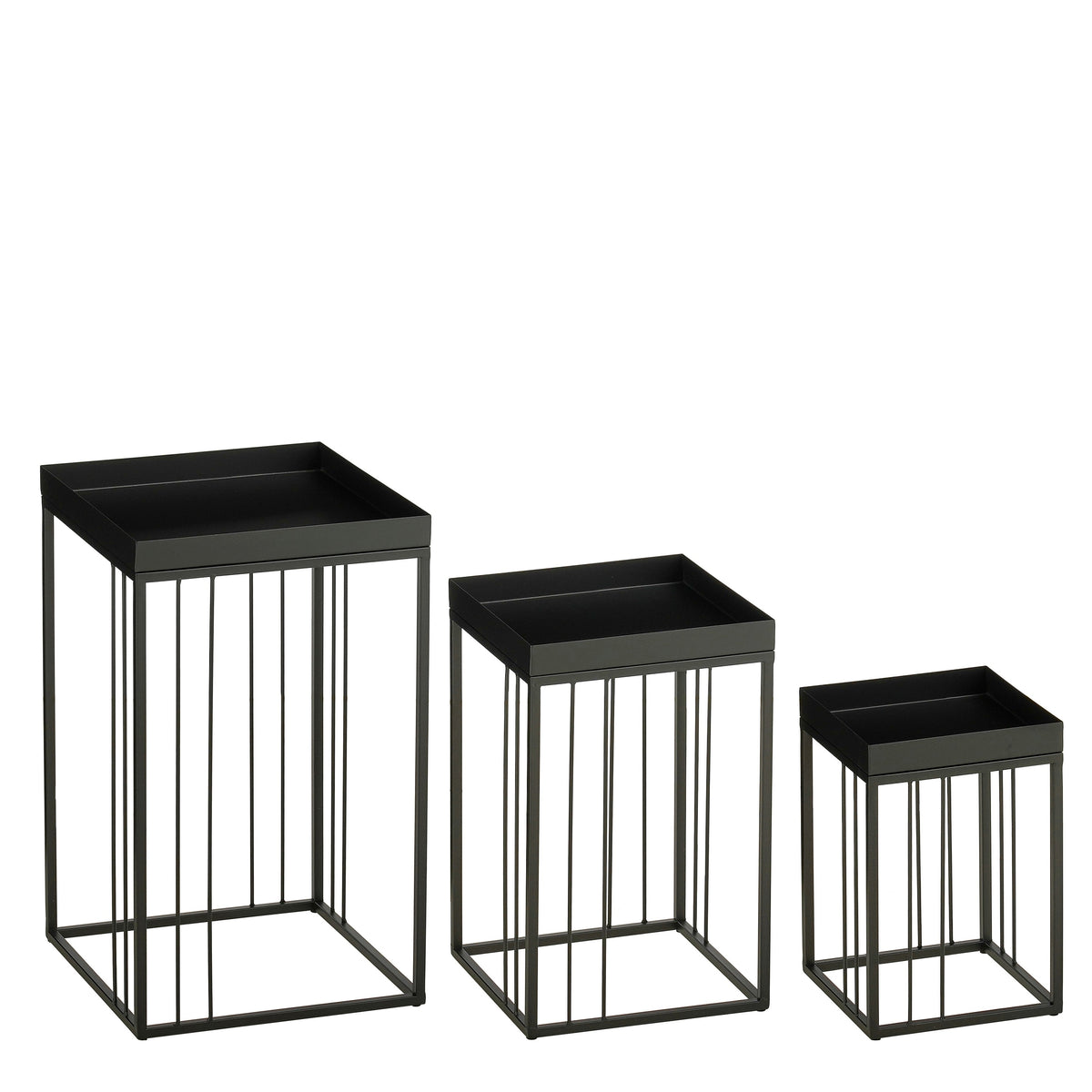 Mica Decorations Beth Bijzettafel – Set van 3 – Bijzettafels Woonkamer – Salontafel – Tafeltje – Koffietafel – Bijzettafeltjes Woonkamer IJzer – 30 x