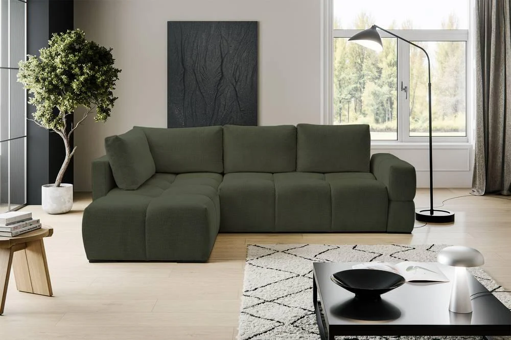 Hoekbank Tarren links/rechts chenille met opbergruimte