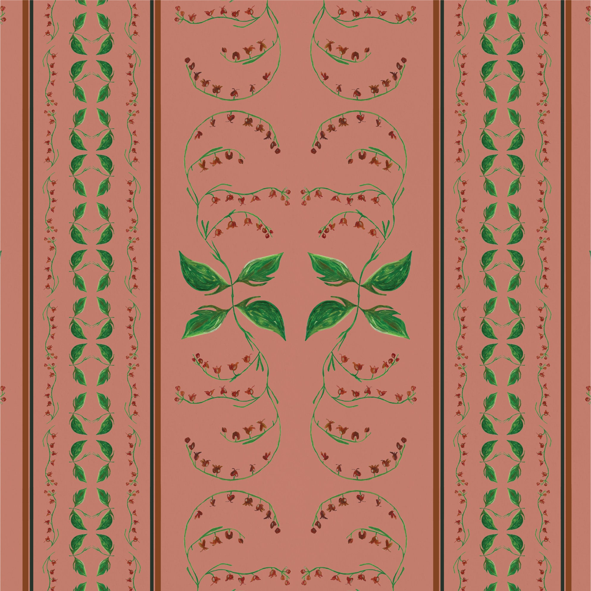 Catchii Behang Floral Vintage rood
