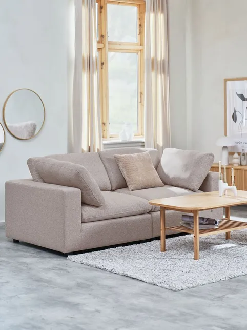 Modulsofa LYBY 2-pers. sandfarvet stof