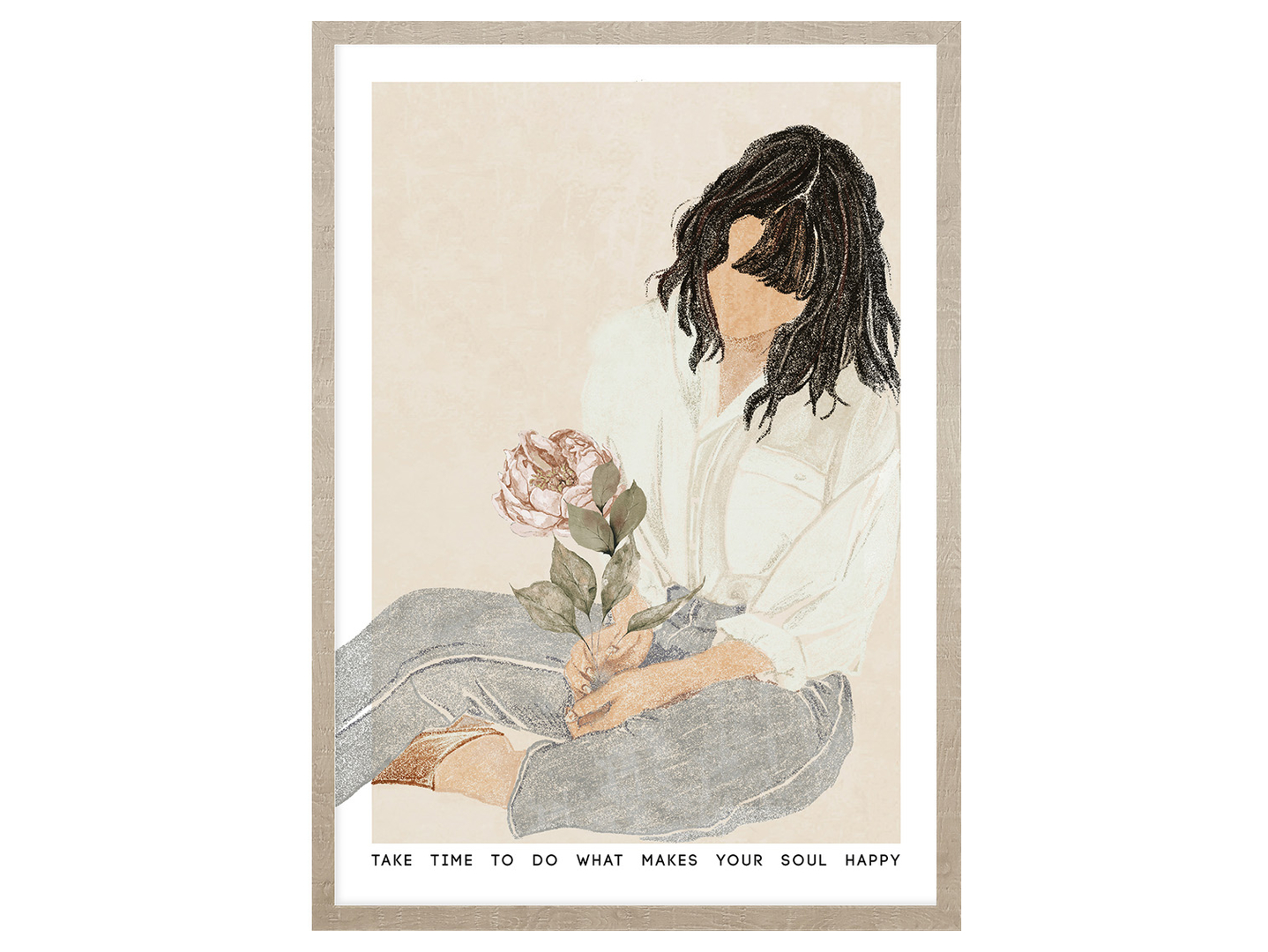 Obraz w ramie Peony Girl 53x73 cm