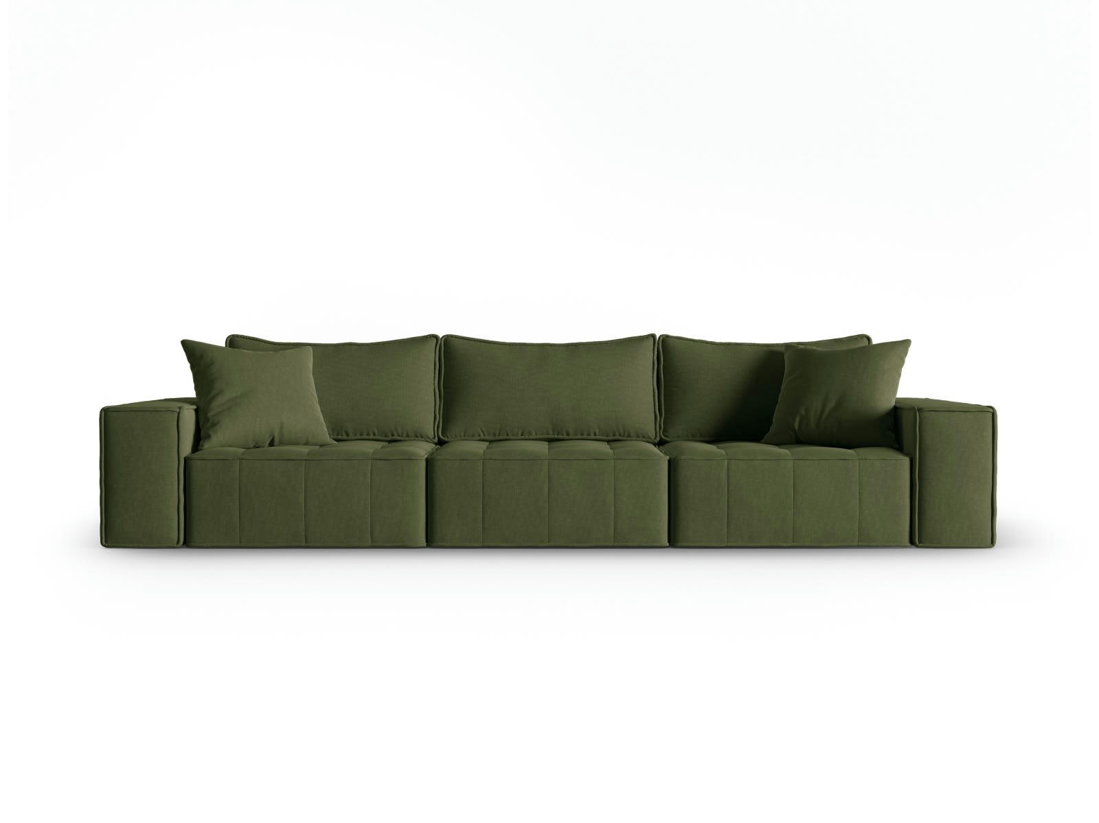 MIKE - Canapé modulable 5 places en tissu structurel vert