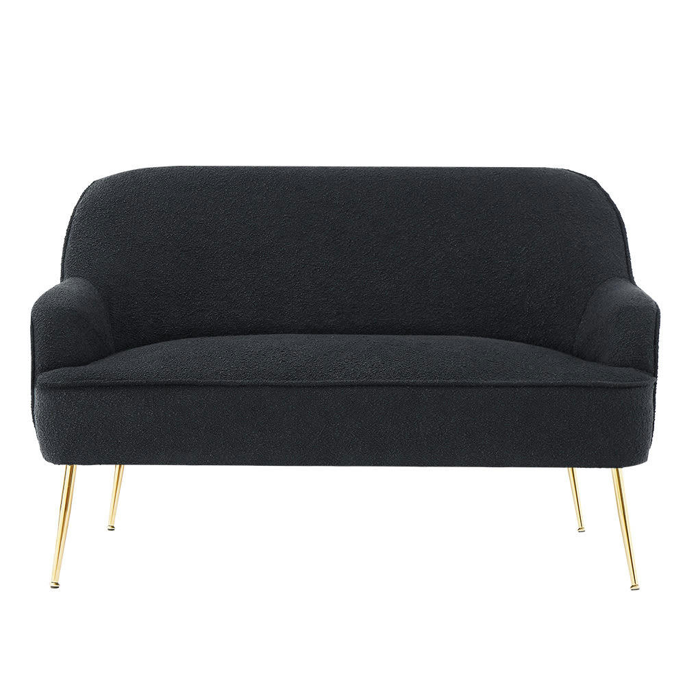 MARCELINO - Canapé droit en tissu 2 places anthracite