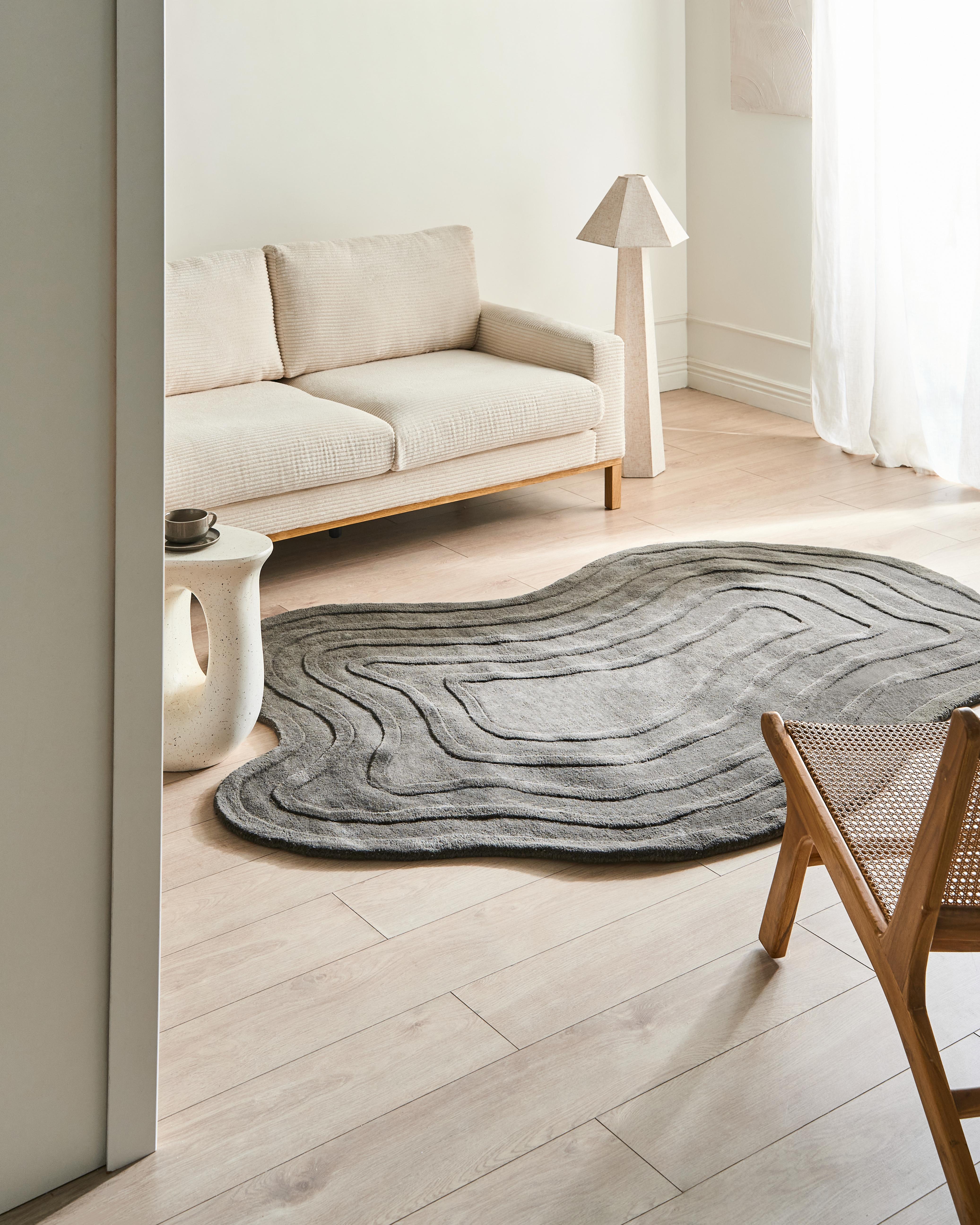 Rug SATNA Dark Grey 160 x 230 cm Wool