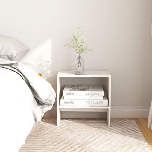 NNEVL Bedside Cabinets 2 pcs White 40x30.5x40 cm Solid Pinewood