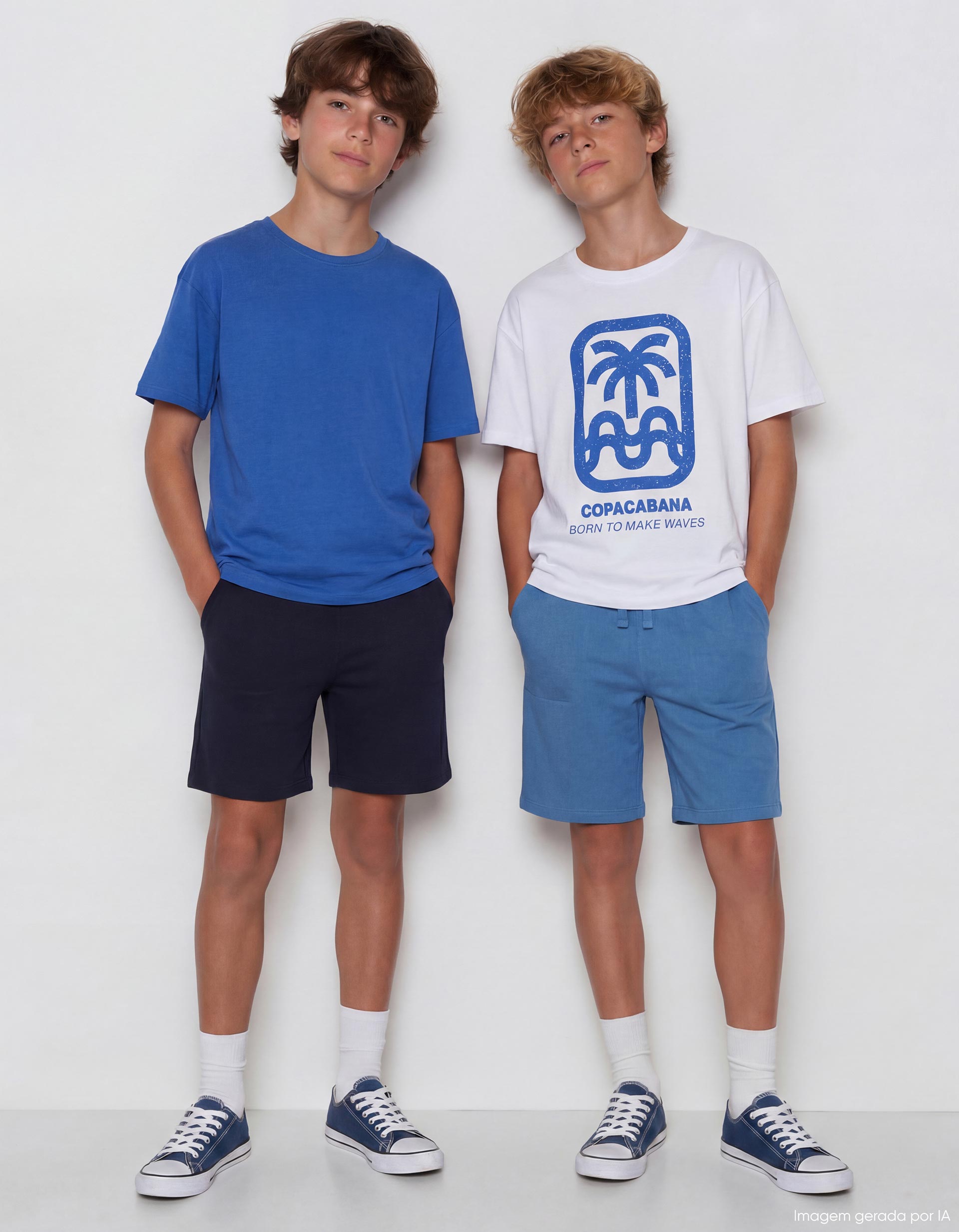 Pack 2 Calções Jersey, Menino, Azul Escuro