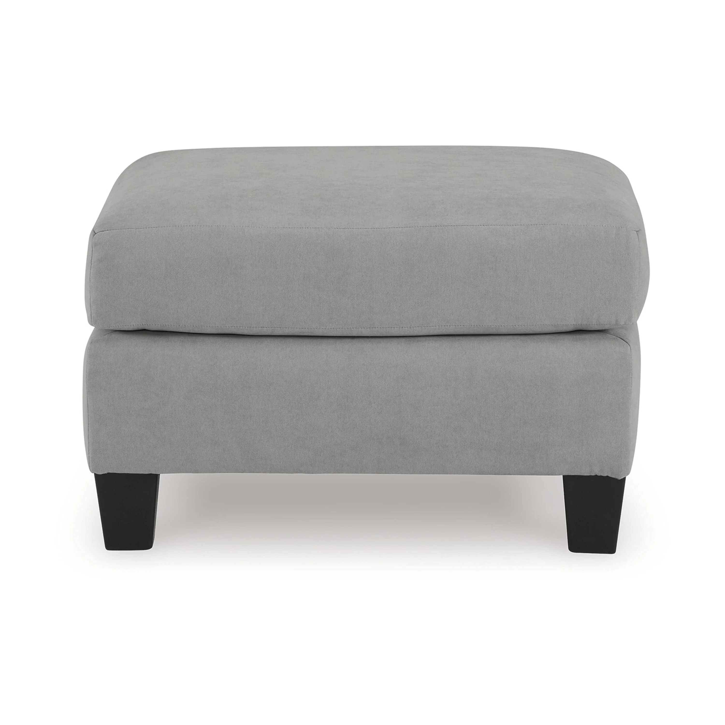 Lebo Accent Ottoman, 31 Inch Rectangular Gray Polyester Cushioned