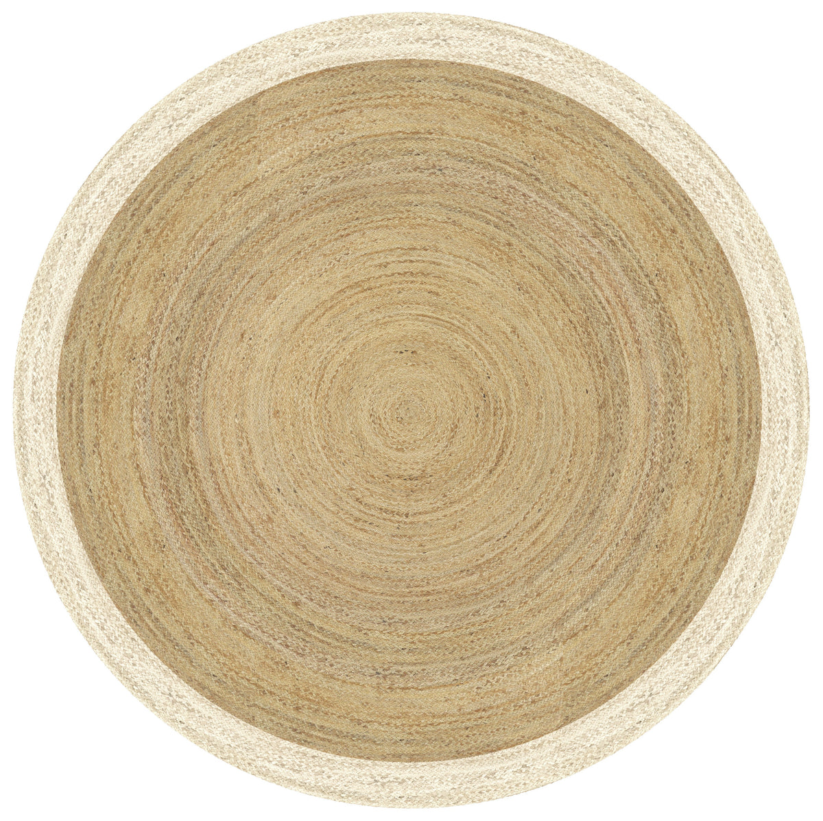 Mrcarpet jute vloerkleed - naturel/wit - Ø 120 cm