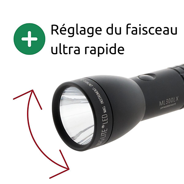Maglite ML300LX Lampe torche LED 2x piles D - Noir