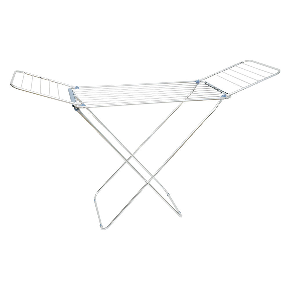 Séchoir à linge horizontal étendoir avec rabats aluminium noir