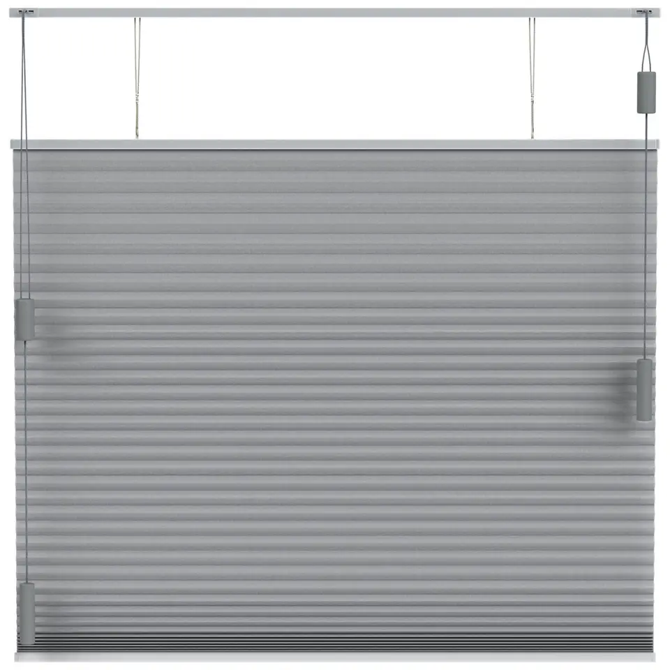 Fenstr pliss&eacute;gordijn Toronto dubbel 25mm lichtdoorlatend - donkergrijs (20514)