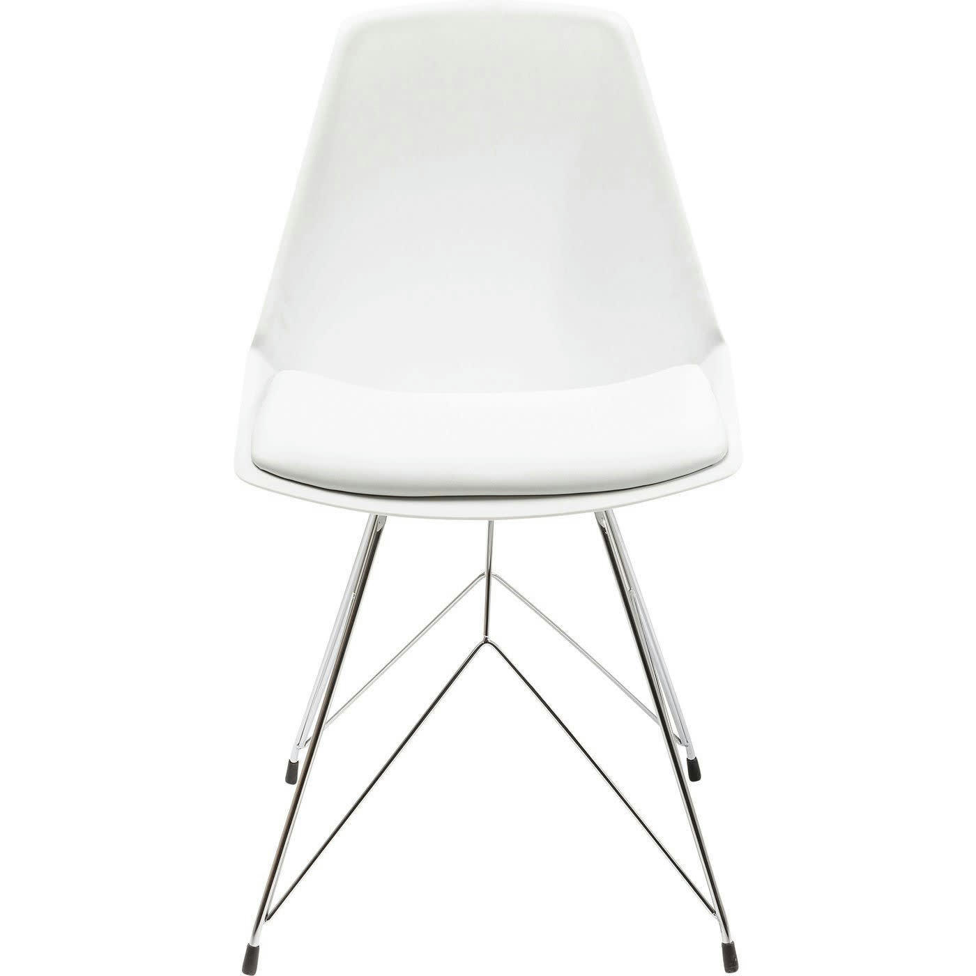 WIRE - Chaise blanche et acier