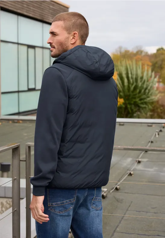 Steppjacke mit Sweat-Ärmeln