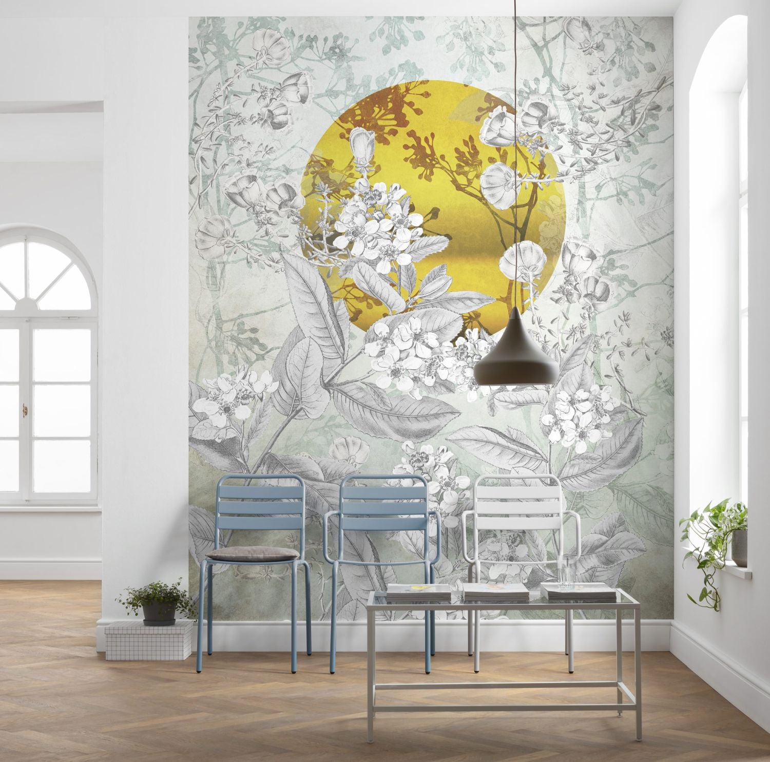 Komar fotobehang bloemen geel en lichtgroen - 200 x 250 cm - 611622