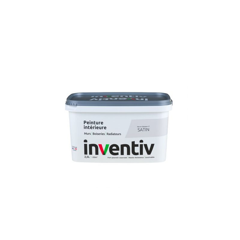 Peinture pour mur boiserie radiateur Marron Chataigne n°7 satiné 2,5 L INVENTIV