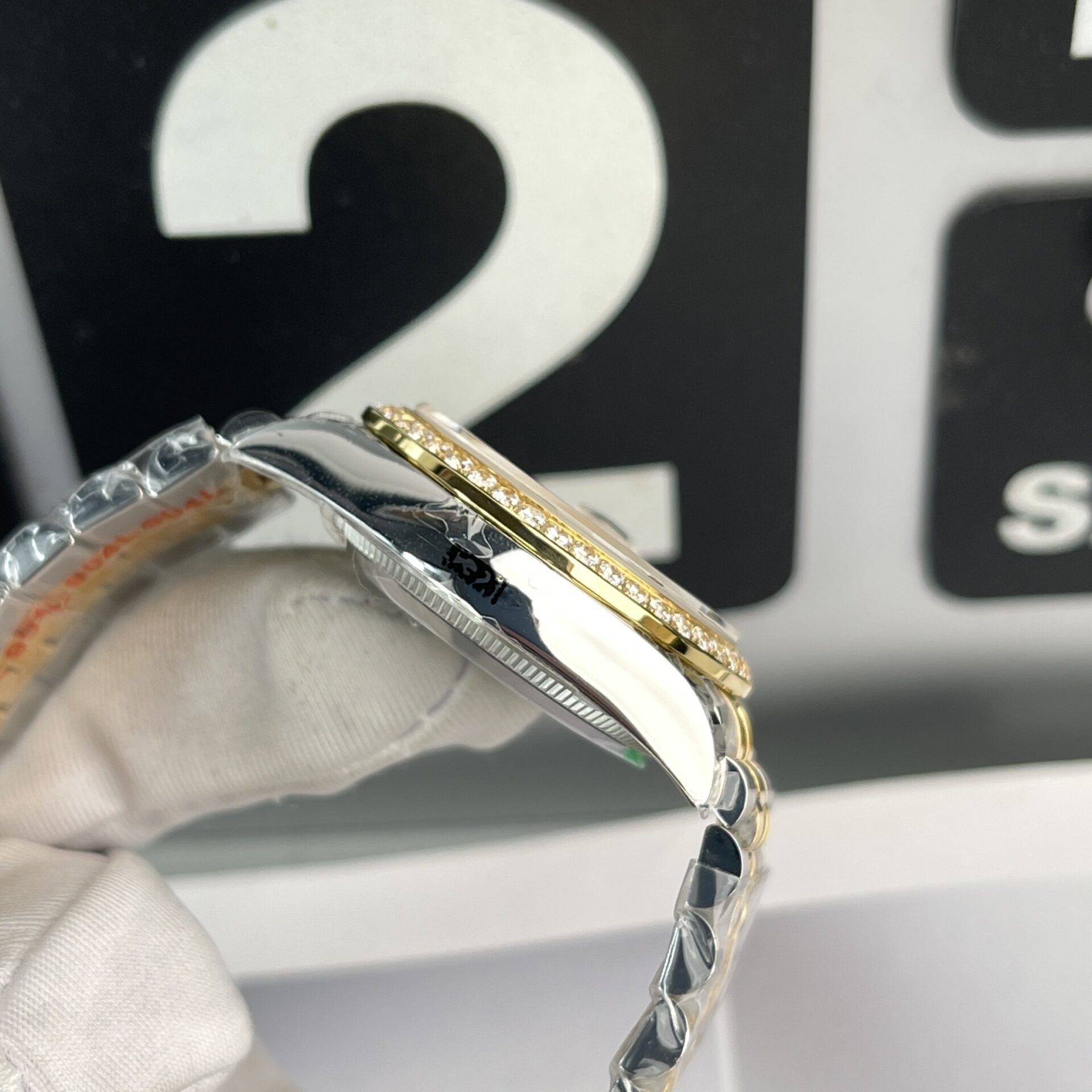 Rolex Datejust SS/YG Plated Champagne Dial CZ Diamonds 31mm Jub EWF Replica