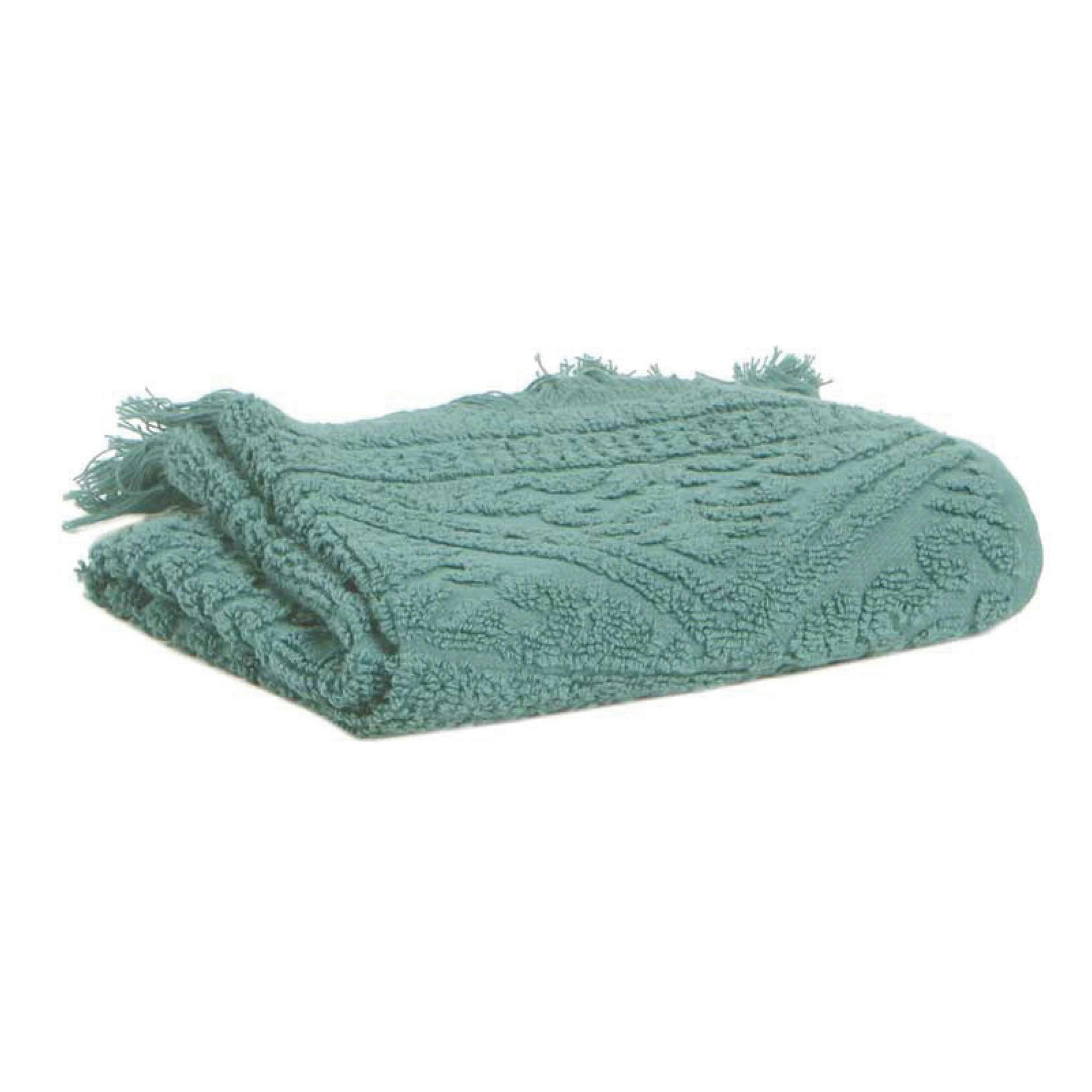 ZOE - Serviette Invite  en coton vert de gris 30 x 50