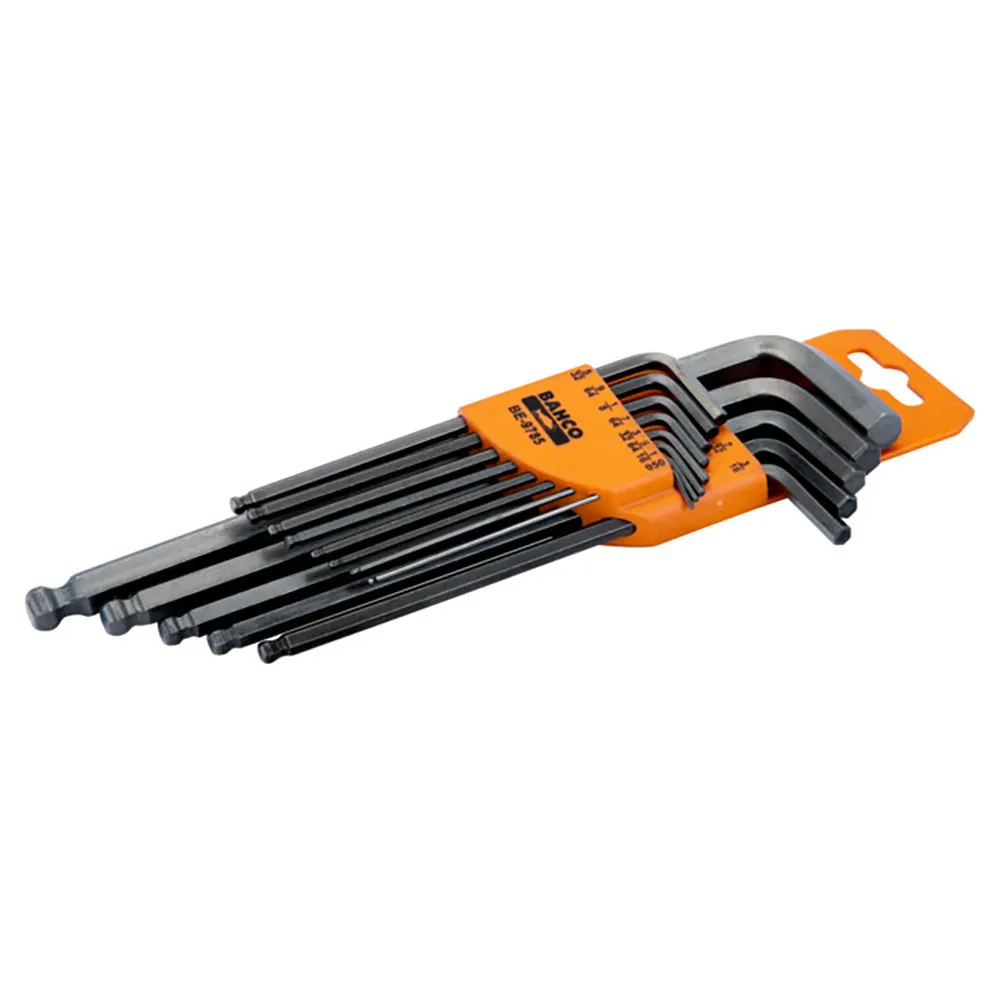 Bahco Imperial Long Series Ball Hex With Phosphate Finish: Allen Ball Key set 13 units