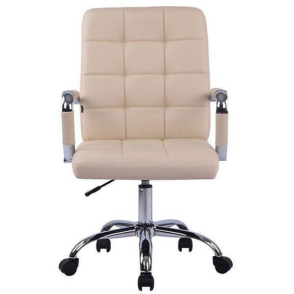 Chaise de bureau Deli Pro CLP similicuir crème réglable hauteur