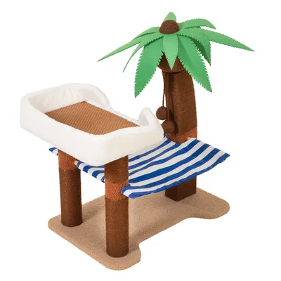TIAKI Scratching Post Palm Tree with Striped Hammock