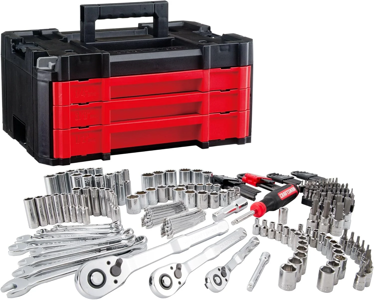 Craftsman 262-Piece Mechanic Tool Set, Master Socket Set with 3-Drawer VERSASTACK Tool Box, SAE/Metric Set (CMMT45309)(New 230 Piece Set)