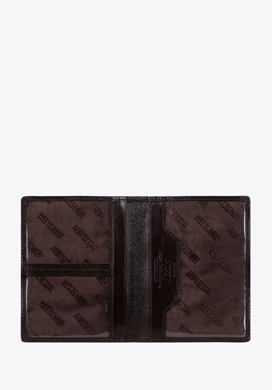 Skórzane etui na dokumenty pionowe ciemny brąz