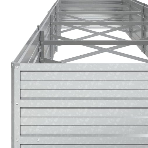 NNEVL Garden Raised Bed 400x80x45 cm Galvanized Steel Silver