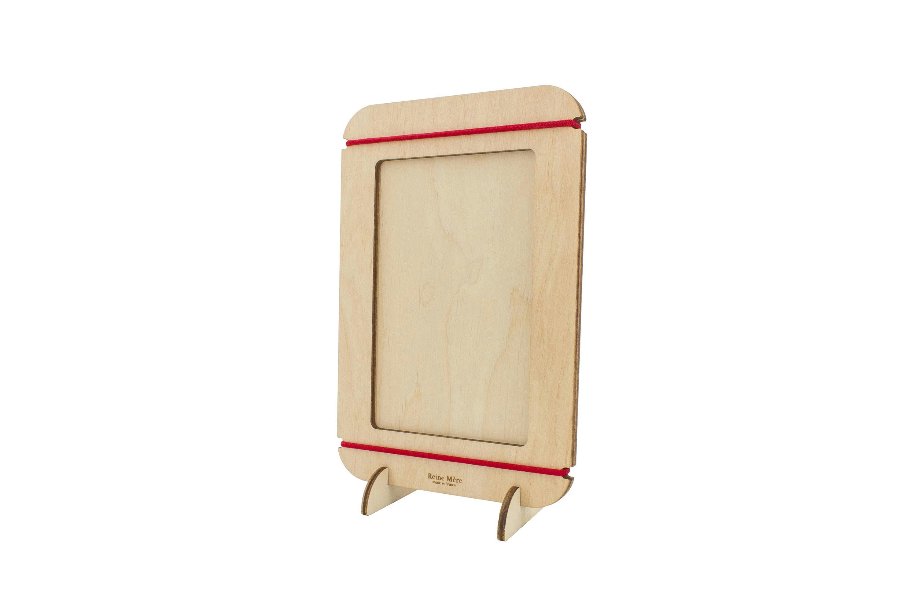 LUCARNE - Cadre à poser en bois de bouleau avec élastique rouge