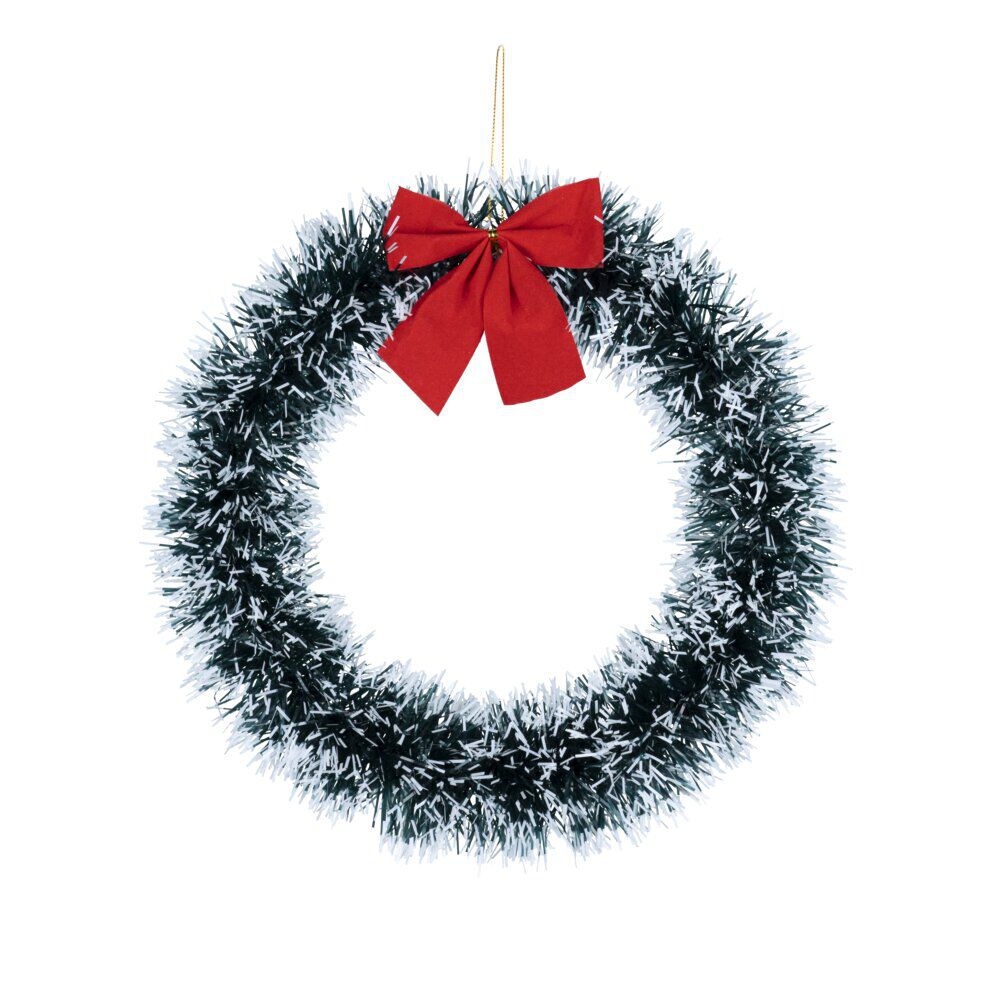 Couronne de No&euml;l avec noeud rouge Ø30cm
