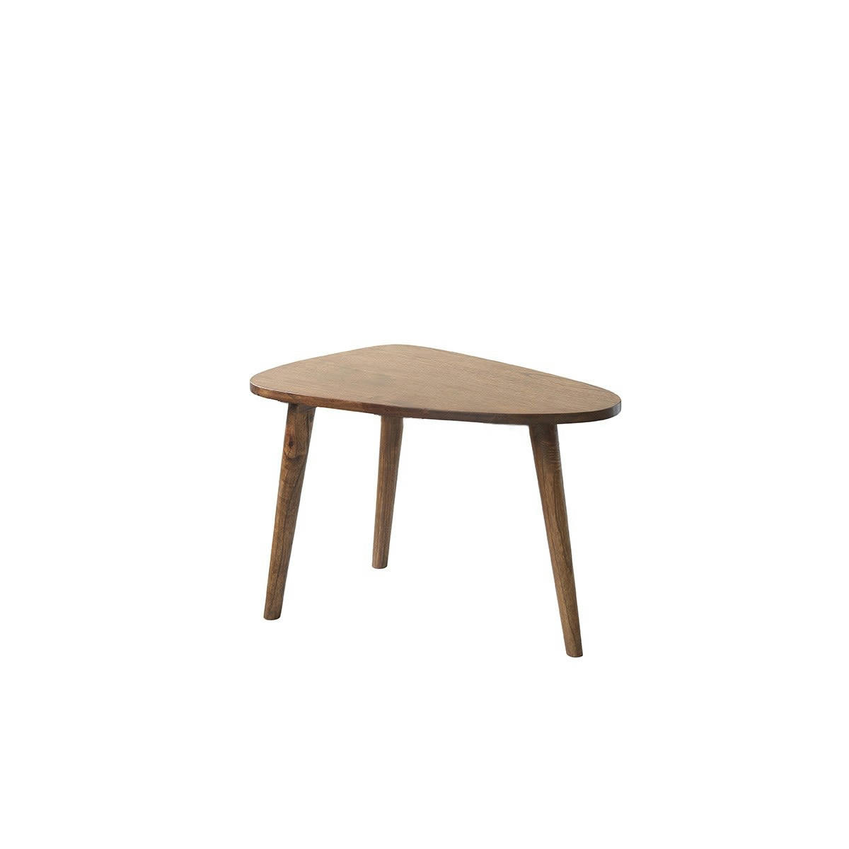 BRUNE - Table basse en mindi massif finition noyer 62 cm