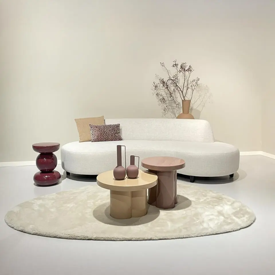 Salontafel Beige Staal - 56,5x56,5x35,5cm - Brix Noa