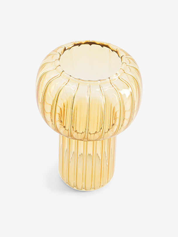 Vase twist s jaune d9.5 h13 - maison bensimon jaune