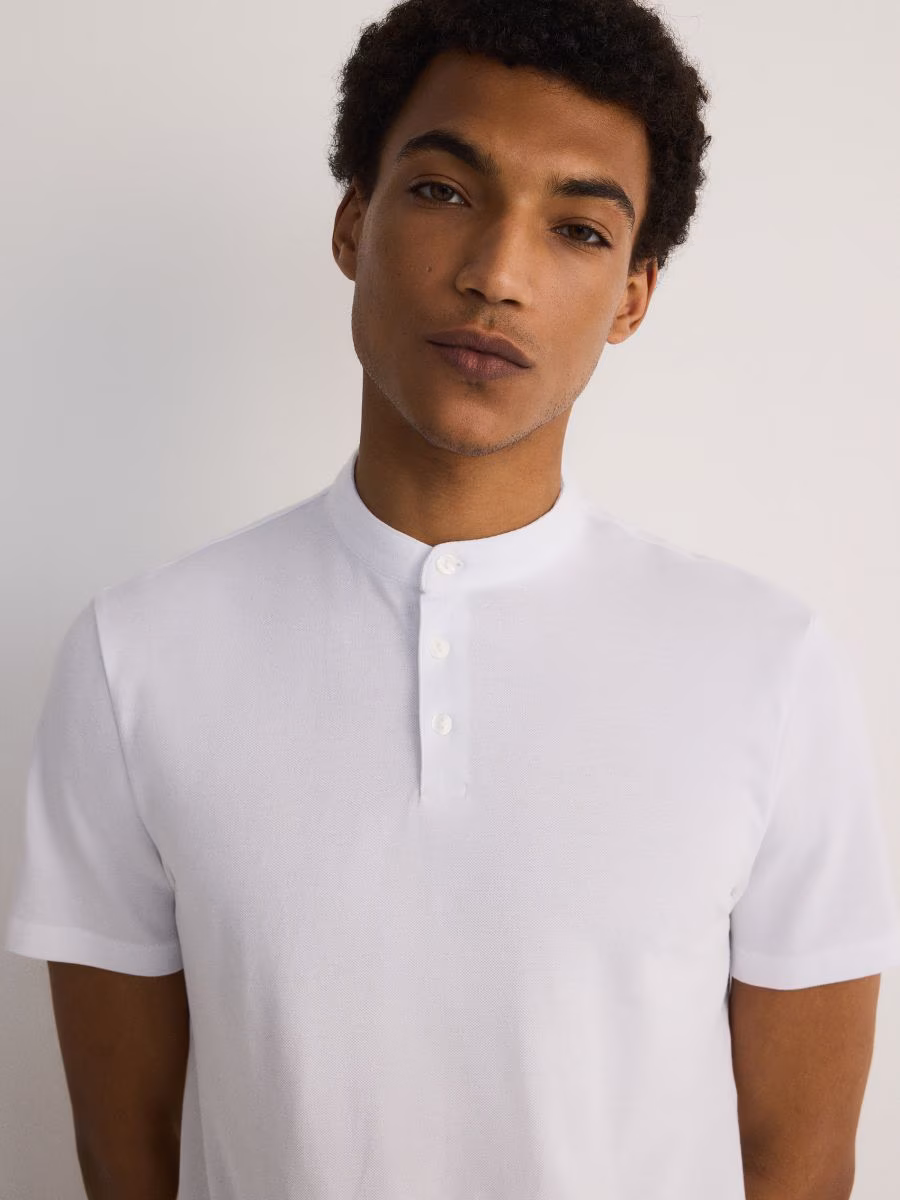 Stand-Up Collar Polo Shirt