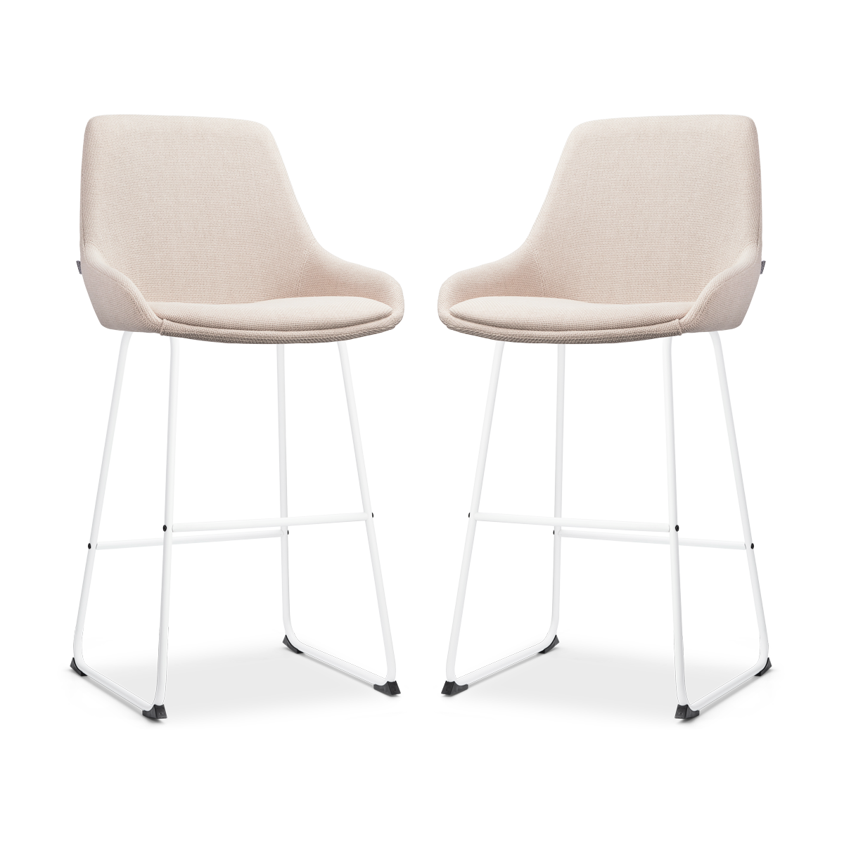 Nolon Nino-Isa Barkrukken Set van 2 - Beige - Wit - 75 cm