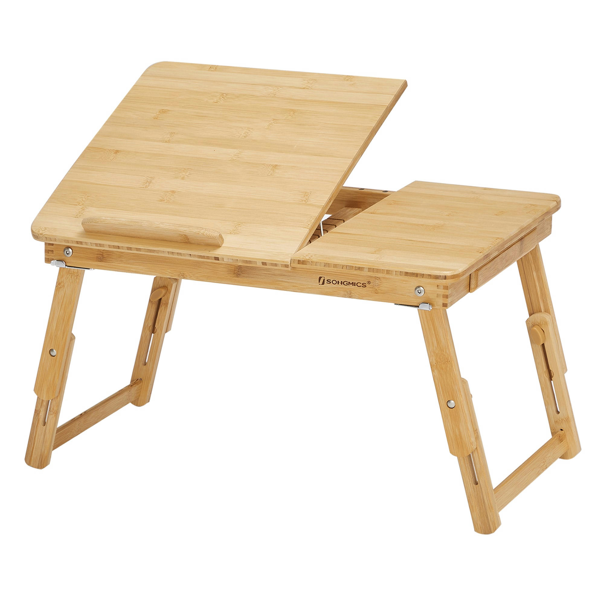 - Table de lit pliable en bambou couleur boisée