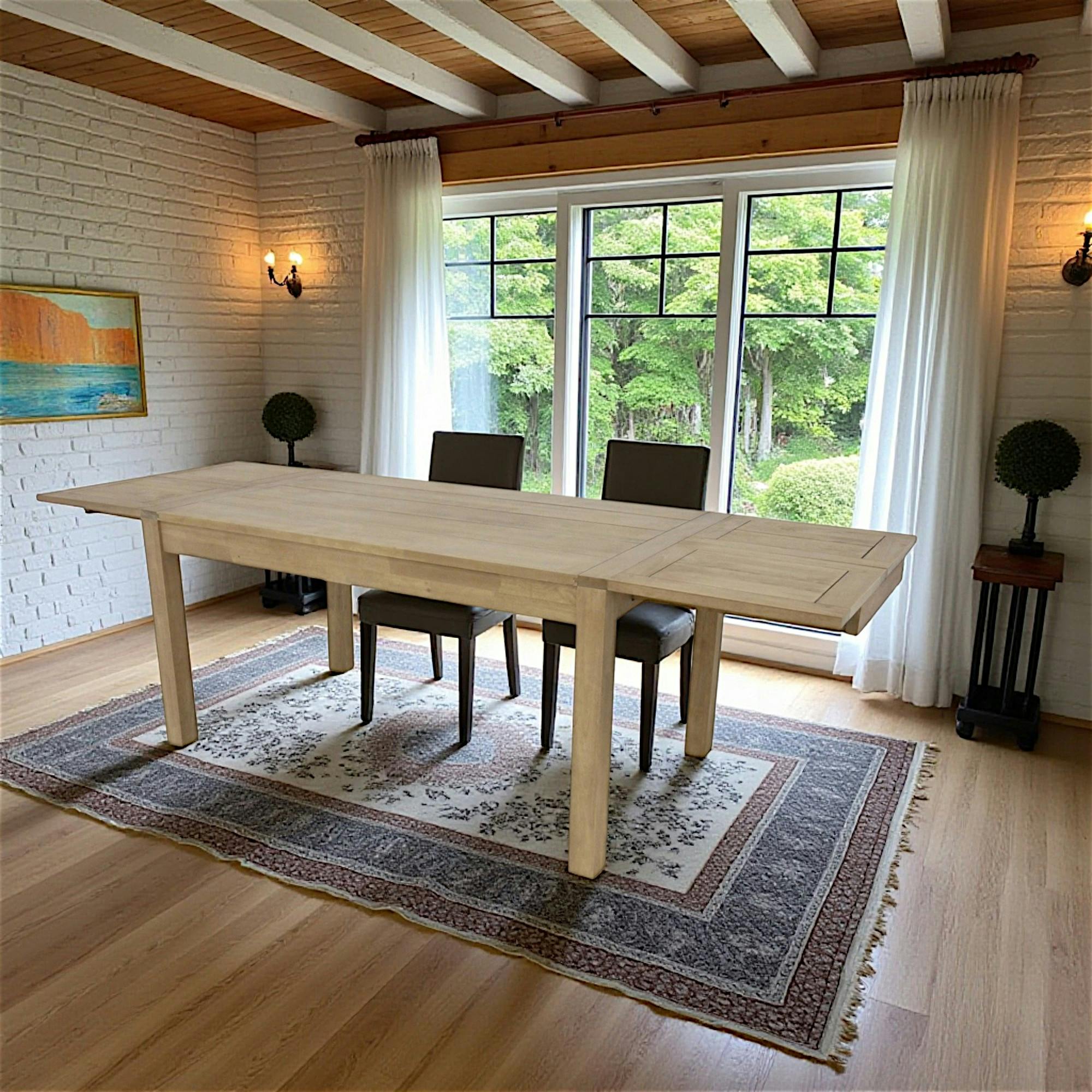 Table repas rectangle extensible 150-250cm hévéa ATTAN
